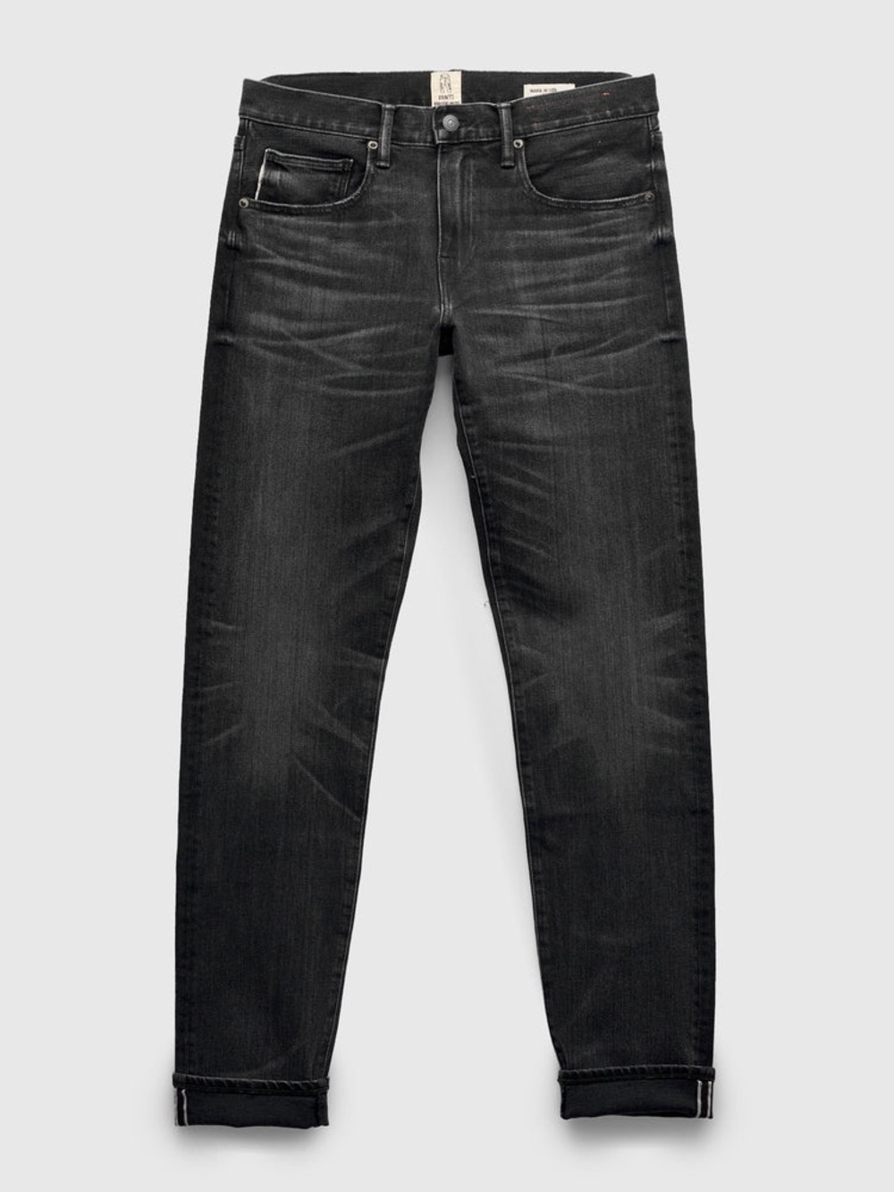 Hiroshi Kato Rilo 10.5oz Washed Black Stretch Selvedge Denim - Pen Slim 33